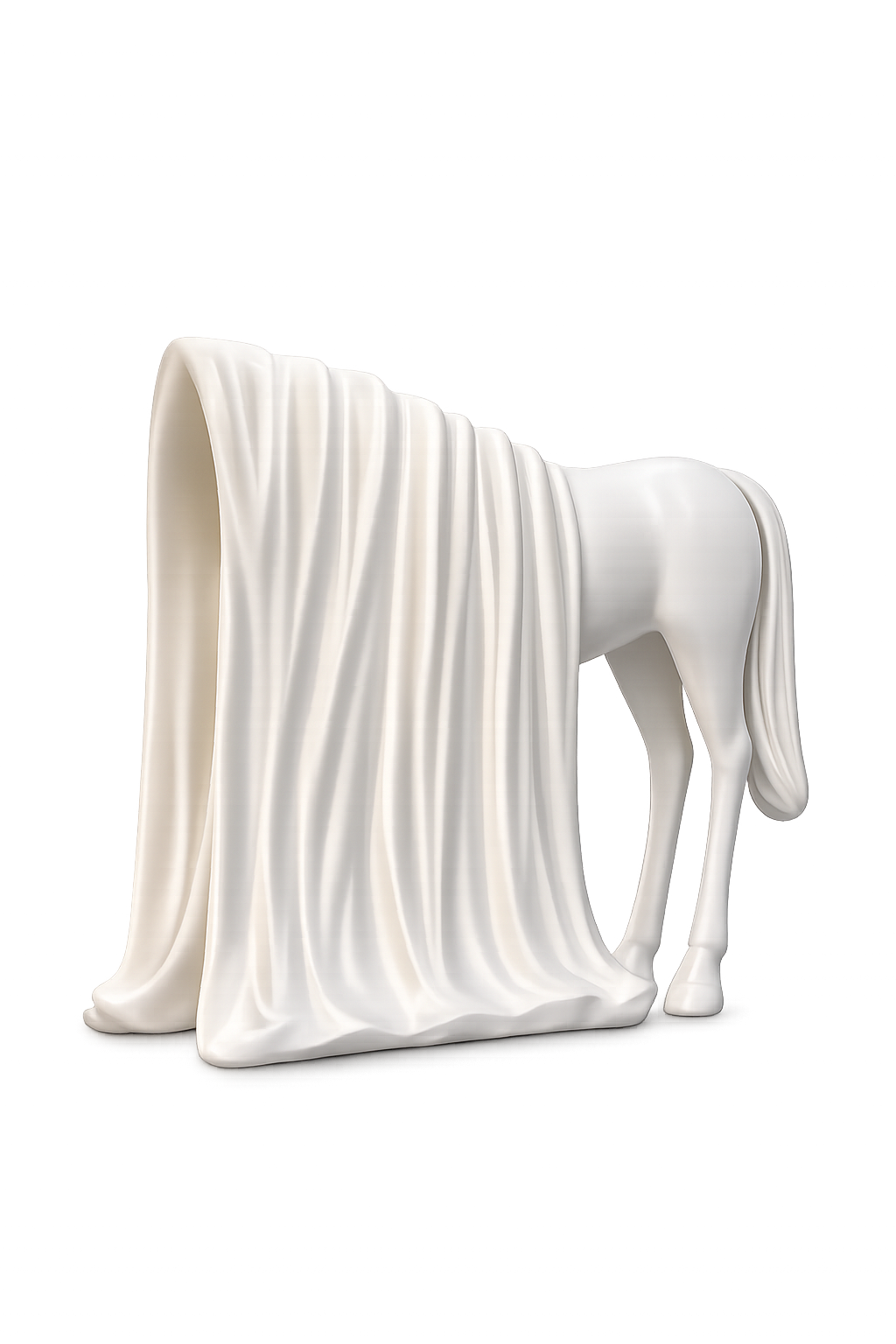 Modern Abstract Horse Sculpture Vase – White Resin Decorative Table Vase for Home Décor
