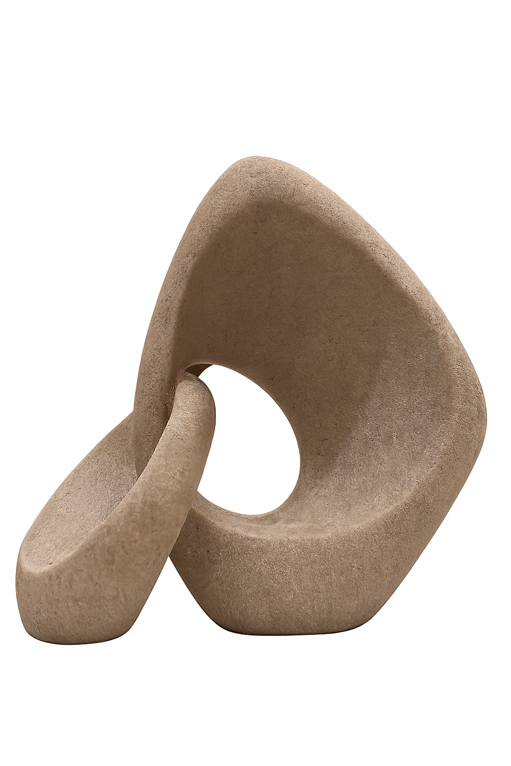 Abstract Interlocking Stone Sculpture – Modern Minimalist Home Decor Accent