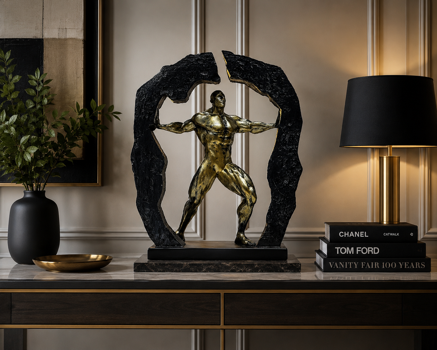 Breaking Boundaries Modern Abstract Sculpture | Luxury Resin Home Décor Statue