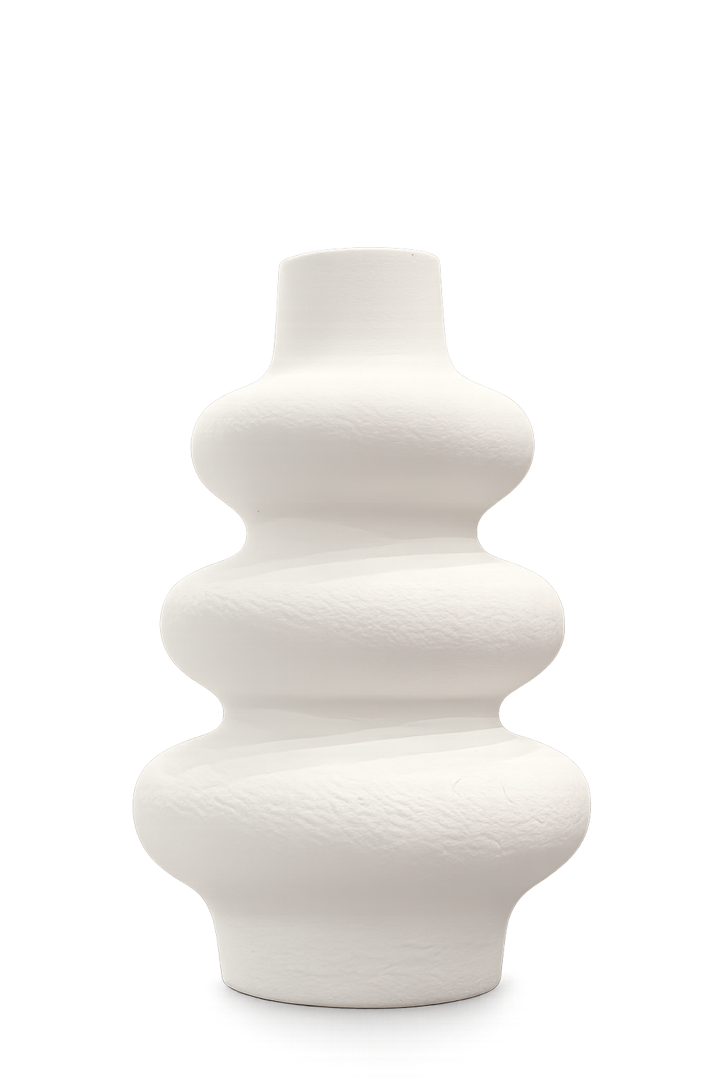 Modern Matte White Textured Ceramic Vase – Minimalist Decorative Home Accent