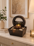 Luxury Lotus Water Fountain with Cascading Waterfall, LED Light & Decorative Stones