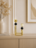 Luxury Gold Dual Taper Candle Holder – Modern Metal Decorative Candle Stand