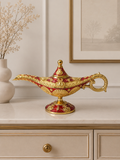 Luxury Aladdin Magic Lamp Decorative Showpiece – Red & Gold Big Size