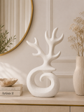 Modern Abstract Antler Sculpture – Elegant White Decorative Art Piece