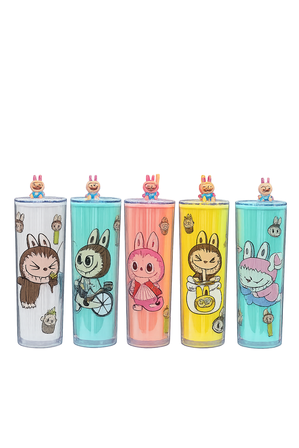 Animated Bunny Pastel Travel Cup – Insulated Reusable Smoothie Bottle for Kids & Teens