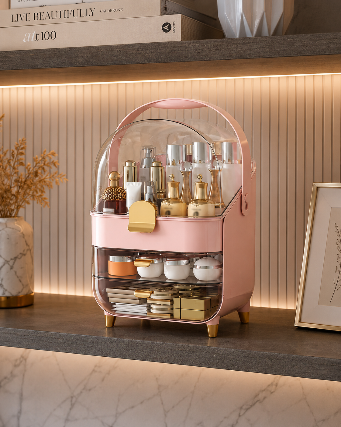 Luxury Pink Cosmetic &amp; Makeup Organizer