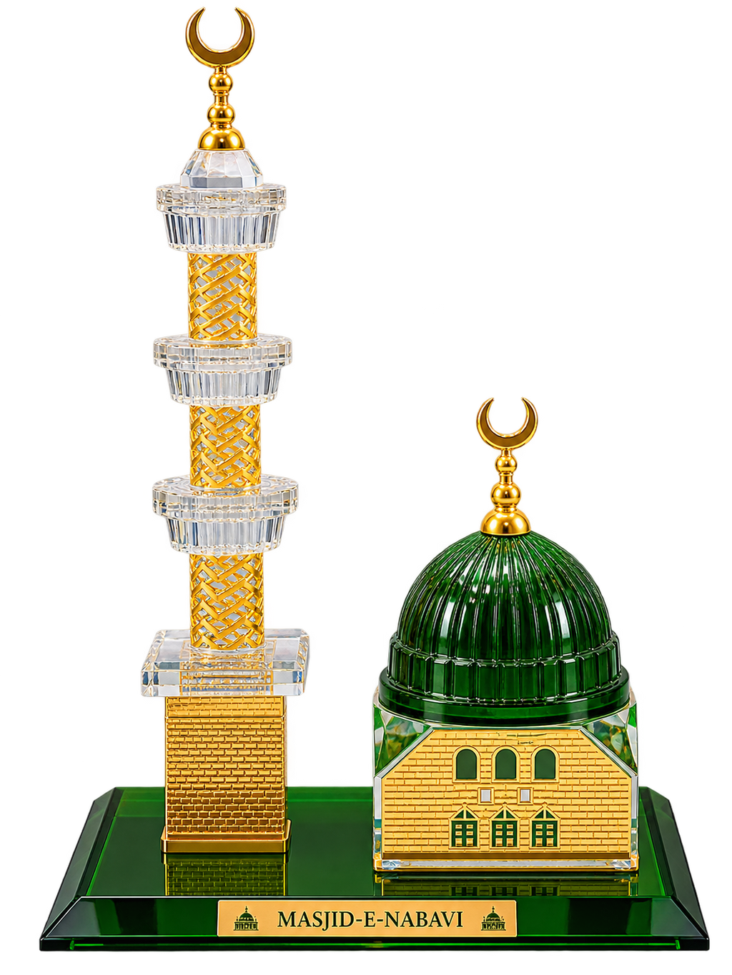 Masjid-e-Nabawi Decorative Crystal Model – Elegant Islamic Tabletop Showpiece