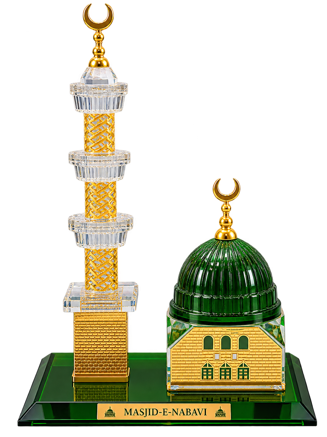 Masjid-e-Nabawi Decorative Crystal Model – Elegant Islamic Tabletop Showpiece