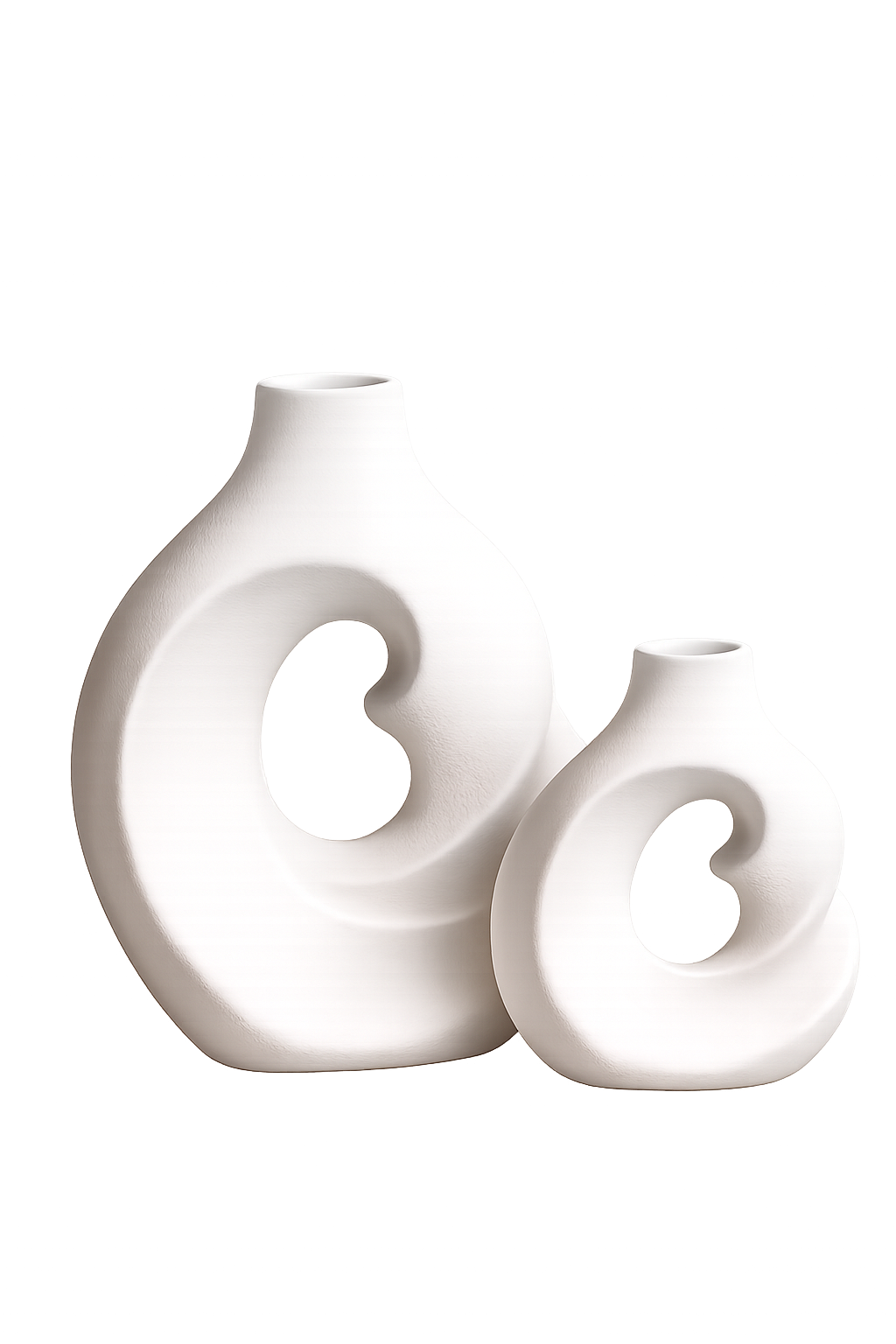 Luxury 2-Piece Abstract Spiral Ceramic Vase Set | Modern Decorative Flower Vases | Minimalist Home Décor