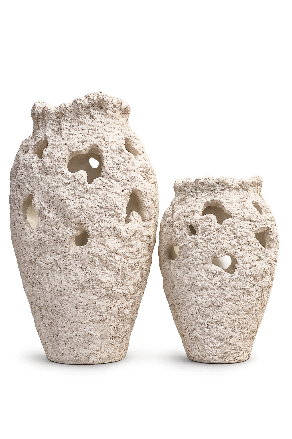 Luxury Textured Coral Ceramic Vase Set – Modern Decorative Flower Vases for Home Décor (Set of 2)