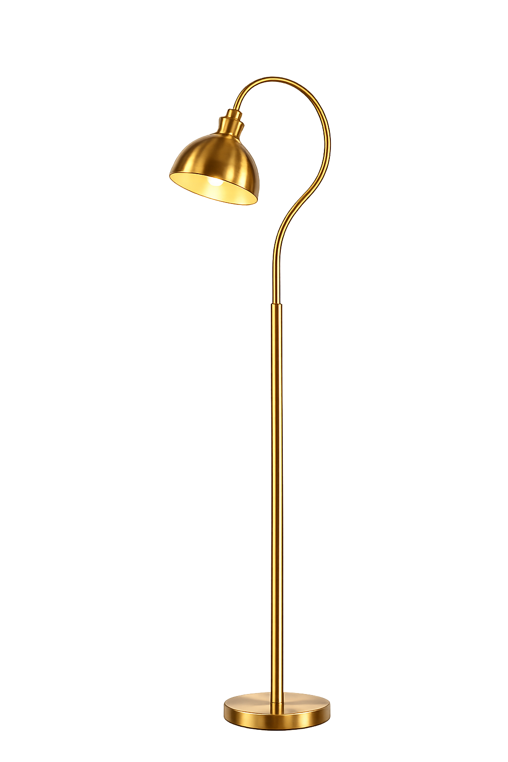 Modern Gold Metal Floor Lamp | Contemporary Standing Reading Lamp | Minimalist Living Room & Bedroom Light