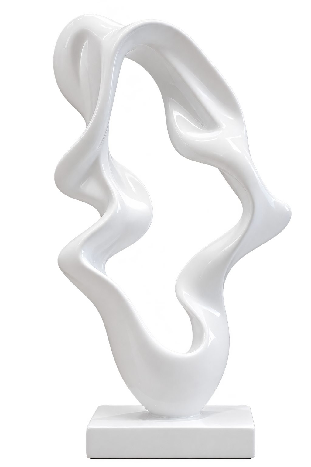 Modern Abstract White Sculpture – Elegant Contemporary Decorative Figurine