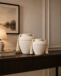 Luxury Textured Decorative Vase Set
Modern Home Accent with Elegant Tassel Handles
