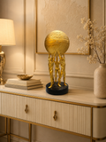 Golden Atlas Team Sculpture Showpiece – Resin Globe Figurine for Home & Office Décor