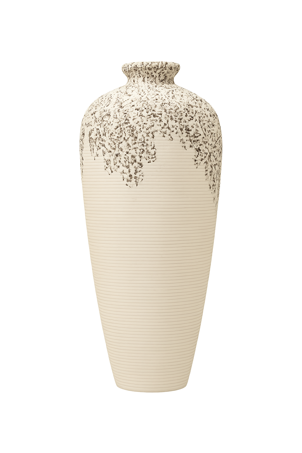 Luxury White Textured Ceramic Table Vase | Modern Decorative Flower Vase