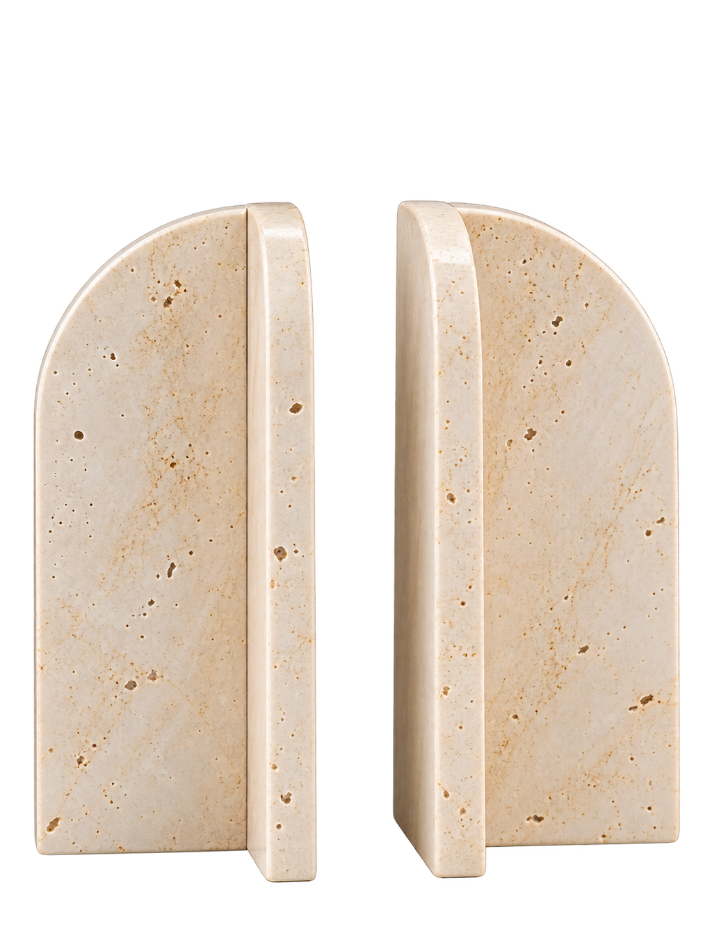 Luxury Beige Stone-Look Bookends Set of 2 – Modern Decorative Book Stoppers