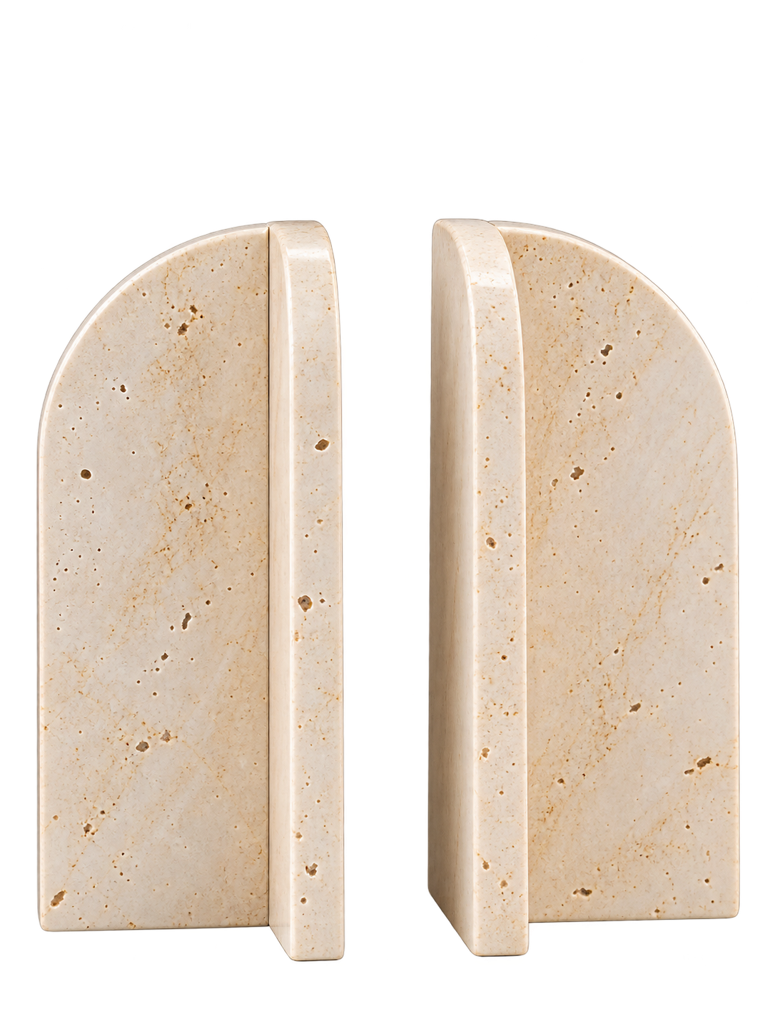 Luxury Beige Stone-Look Bookends Set of 2 – Modern Decorative Book Stoppers
