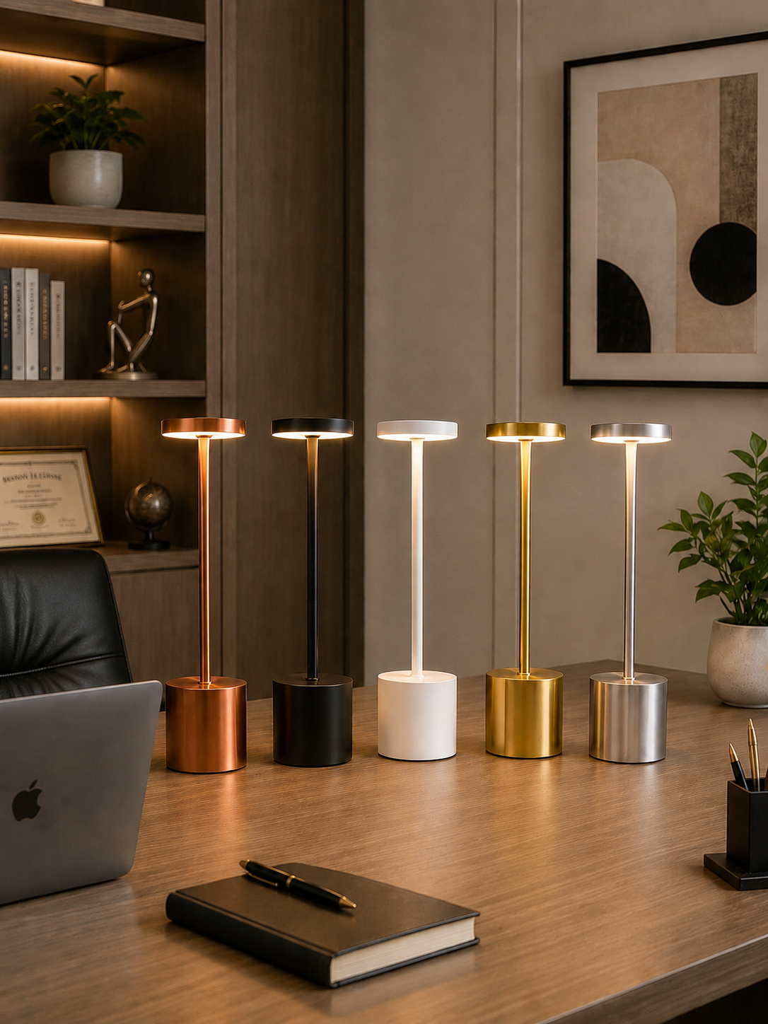 Modern Rechargeable LED Table Lamp – Minimalist Cordless Touch Lamp