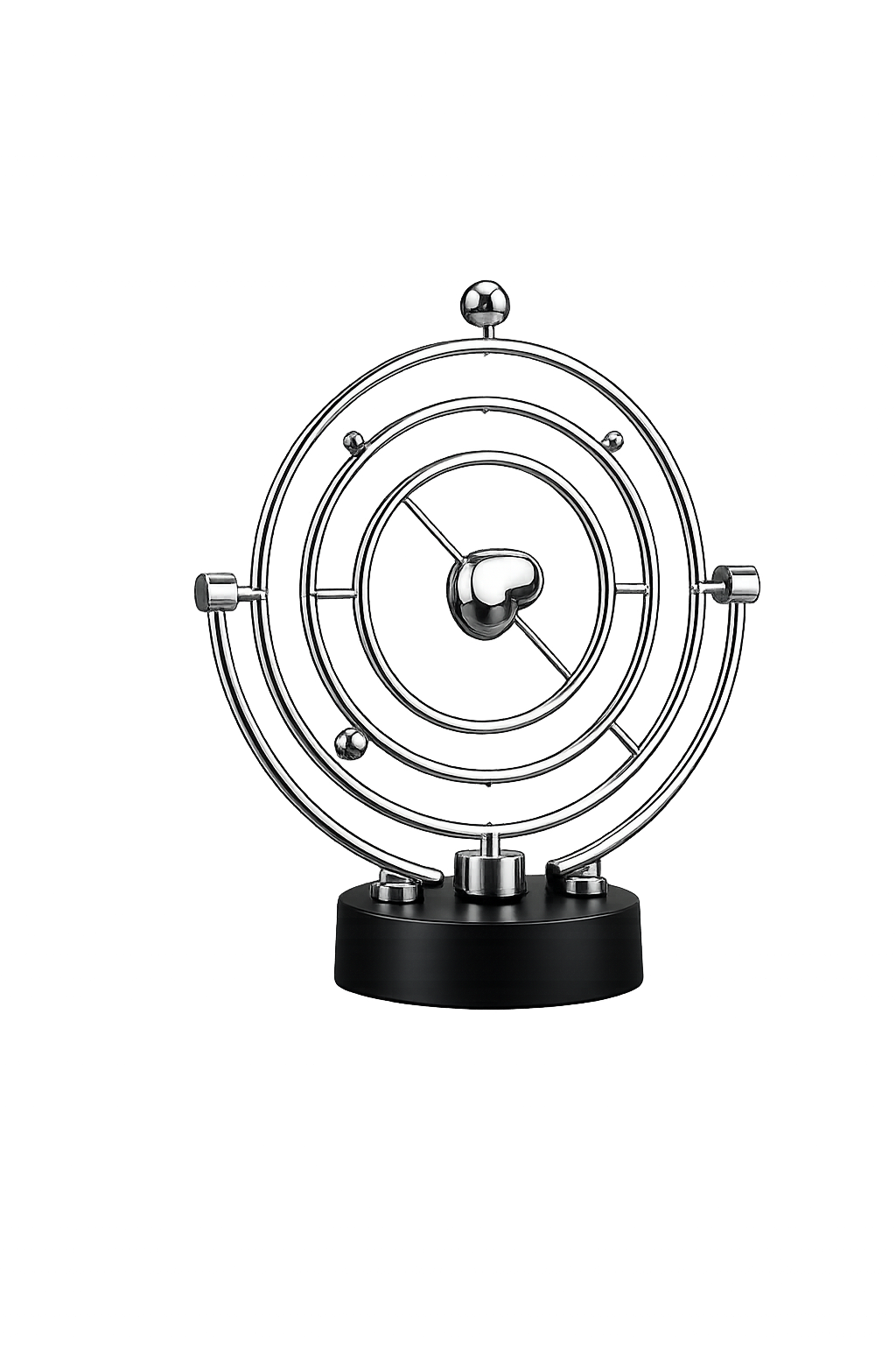 Modern Kinetic Orbital Sculpture – Rotating Metal Desk Decor for Home & Office