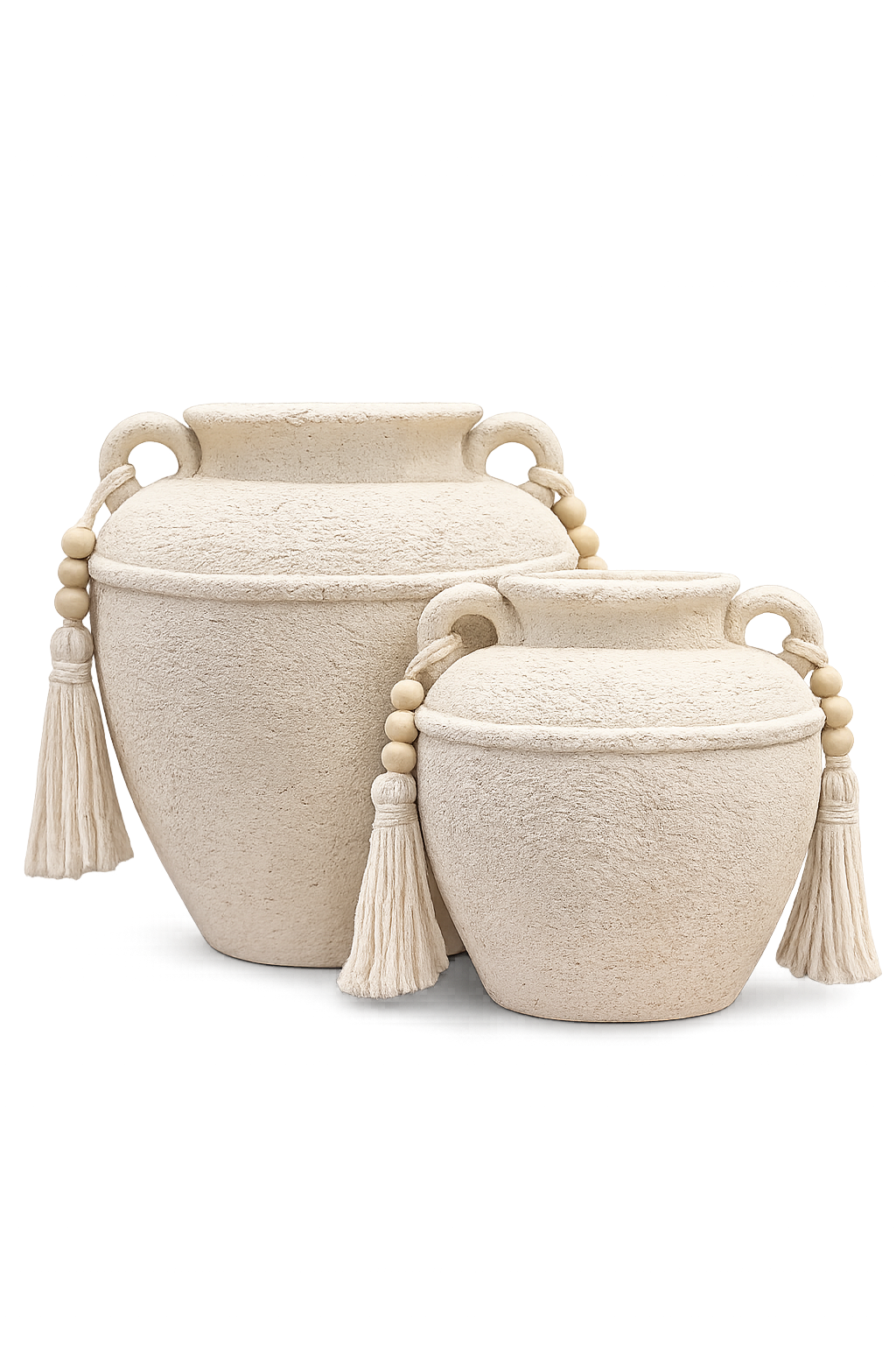 Luxury Textured Decorative Vase Set
Modern Home Accent with Elegant Tassel Handles