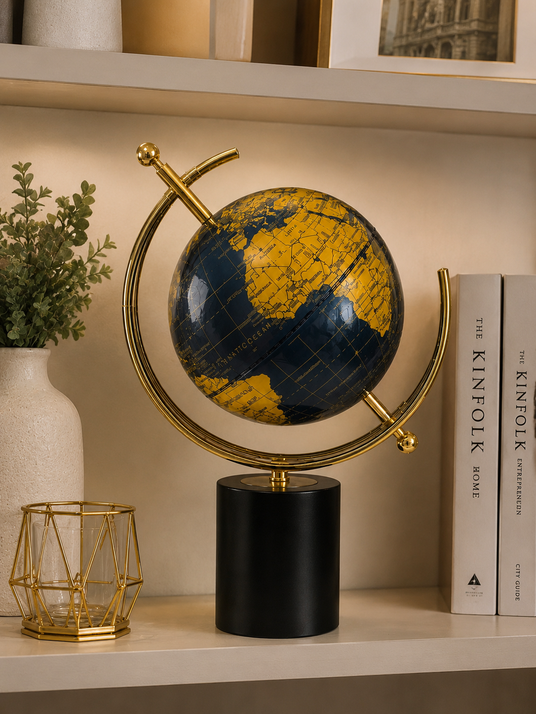 Luxury Vintage World Globe Decorative Tabletop Ornament