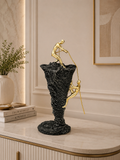 Luxury Climbing Figures Tornado Sculpture – Black & Gold Modern Decorative Showpiece