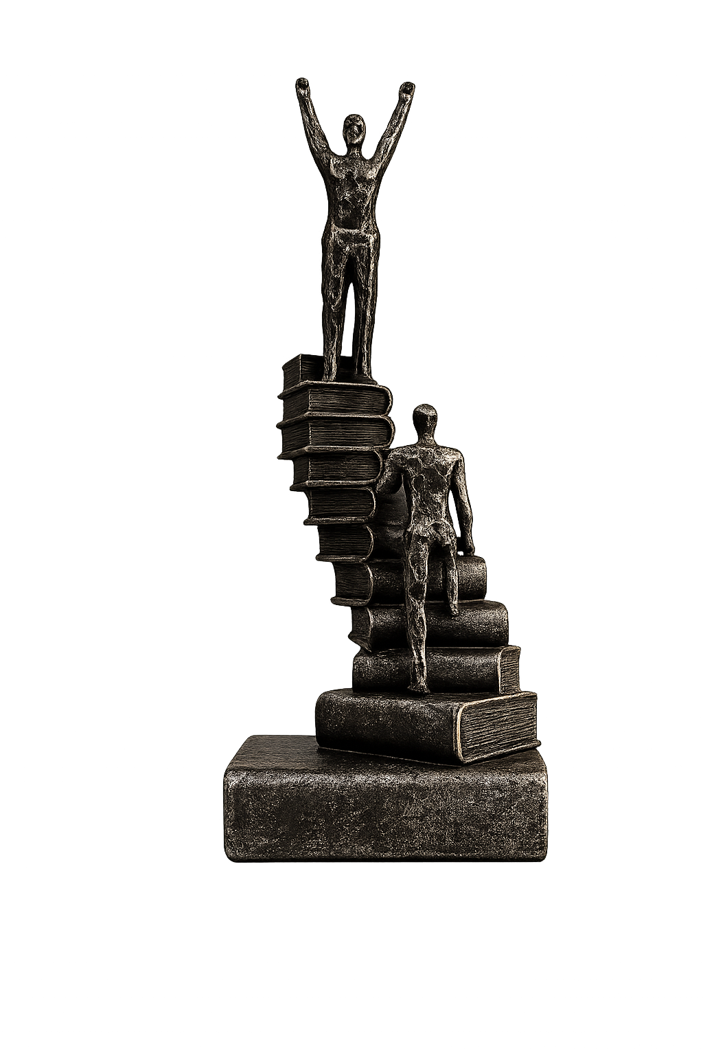 Success Ladder Thinker Sculpture | Modern Abstract Book Stack Resin Showpiece | Inspirational Home & Office Décor