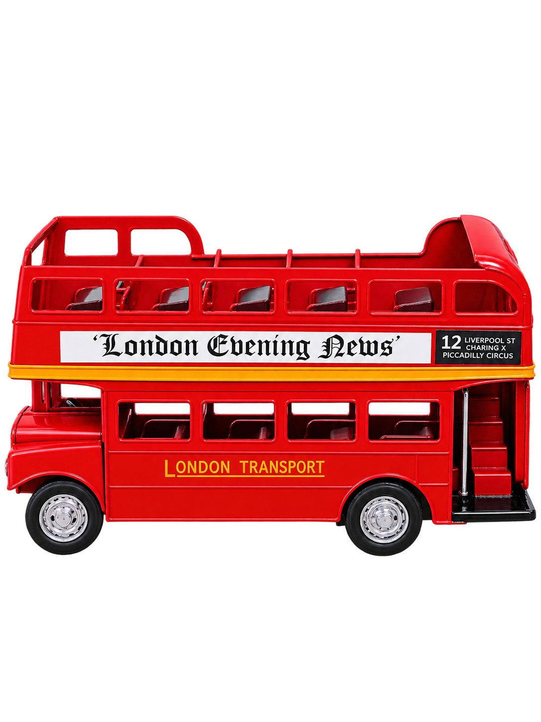 Vintage London Double Decker Bus Decorative Showpiece – Red Metal Table Décor