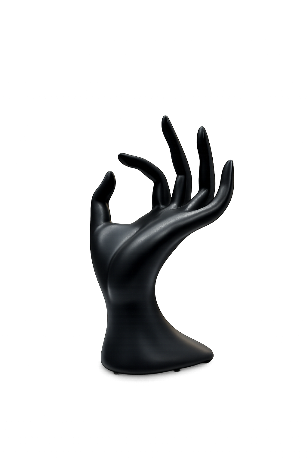 Modern Black Hand Jewelry Holder & Decorative Display Sculpture | Resin Ring Stand for Console, Shelf & Dressing Table