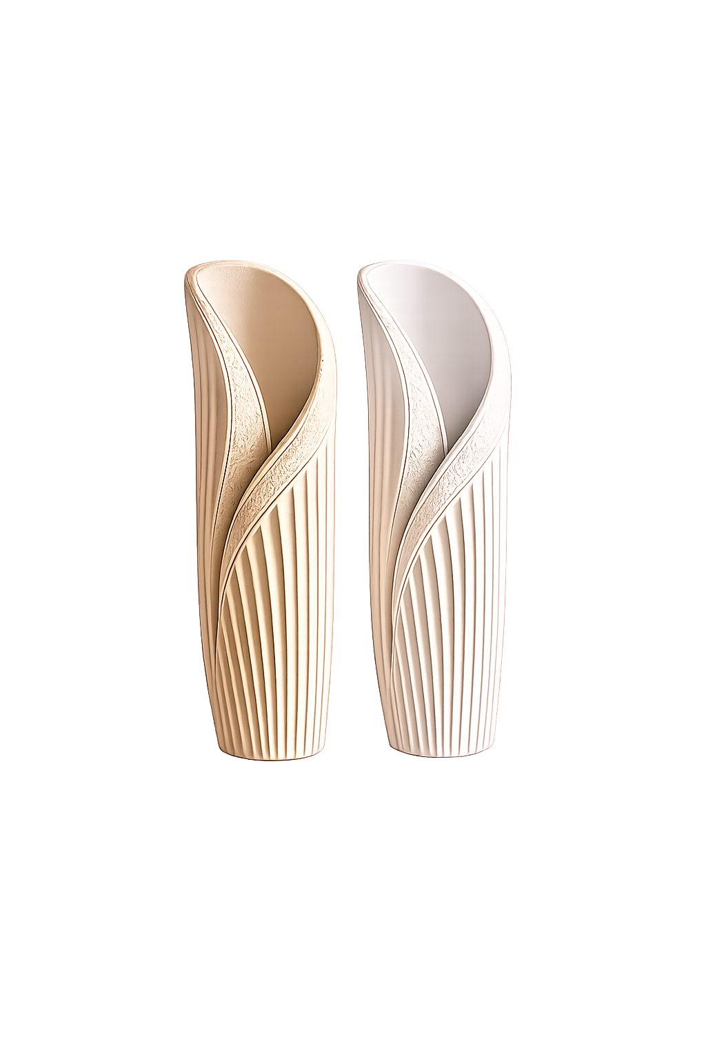 Modern Twisted Resin Vase | White Decorative Flower Vase | Minimalist Home Décor