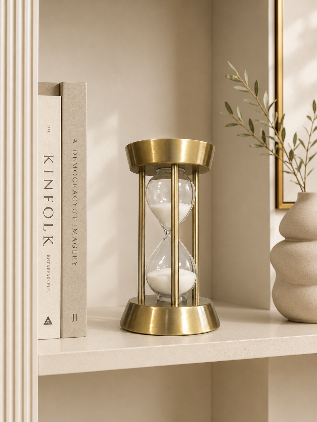 Luxury Gold Hourglass Sand Timer – Modern Decorative Glass Sand Clock for Home & Office Décor