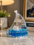 Sailboat Liquid Cruise Ship Paperweight
