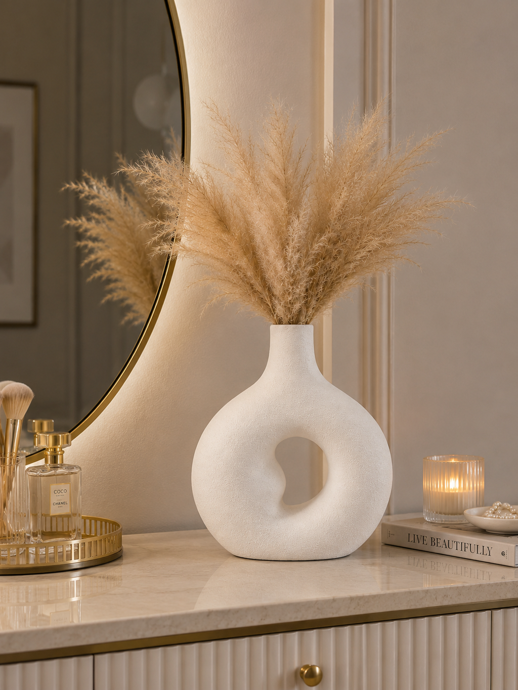 Modern Abstract Hollow Ceramic Vase | Minimalist Decorative Flower Vase | Luxury Home Décor