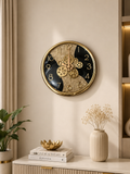 Luxury Black & Gold Decorative Wall Clock | Modern Silent Quartz Wall Clock | Premium Home Décor