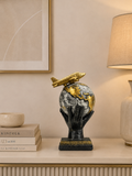 World Globe with Airplane Decorative Statue – Modern Travel-Themed Resin Tabletop Showpiece