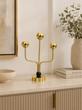 Luxury Gold 3-Arm Metal Candle Holder – Modern Decorative Table Centerpiece