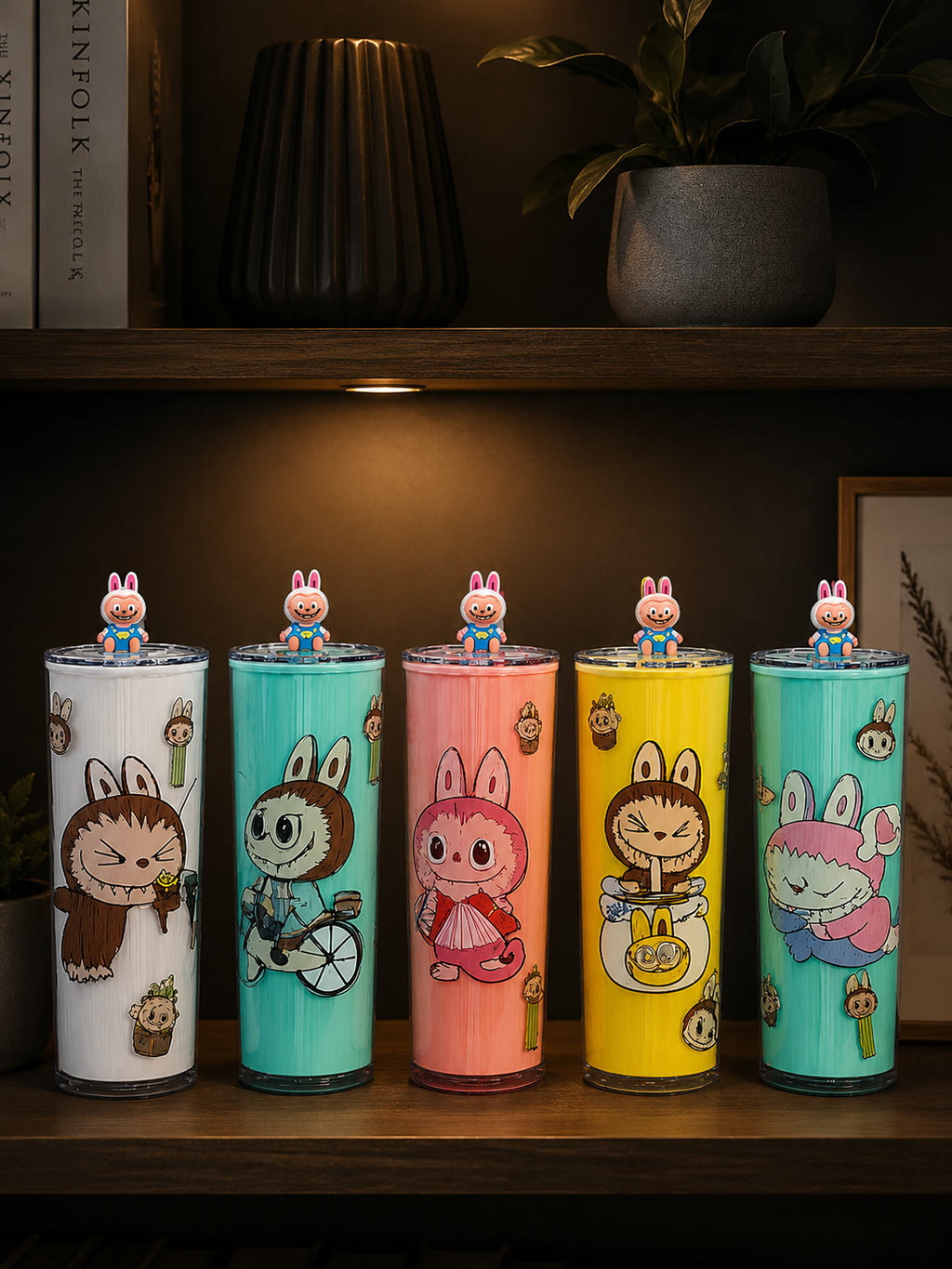 Animated Bunny Pastel Travel Cup – Insulated Reusable Smoothie Bottle for Kids & Teens