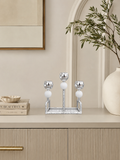 Luxury 3-Arm Silver Candle Holder | Modern Decorative Taper Candle Stand
