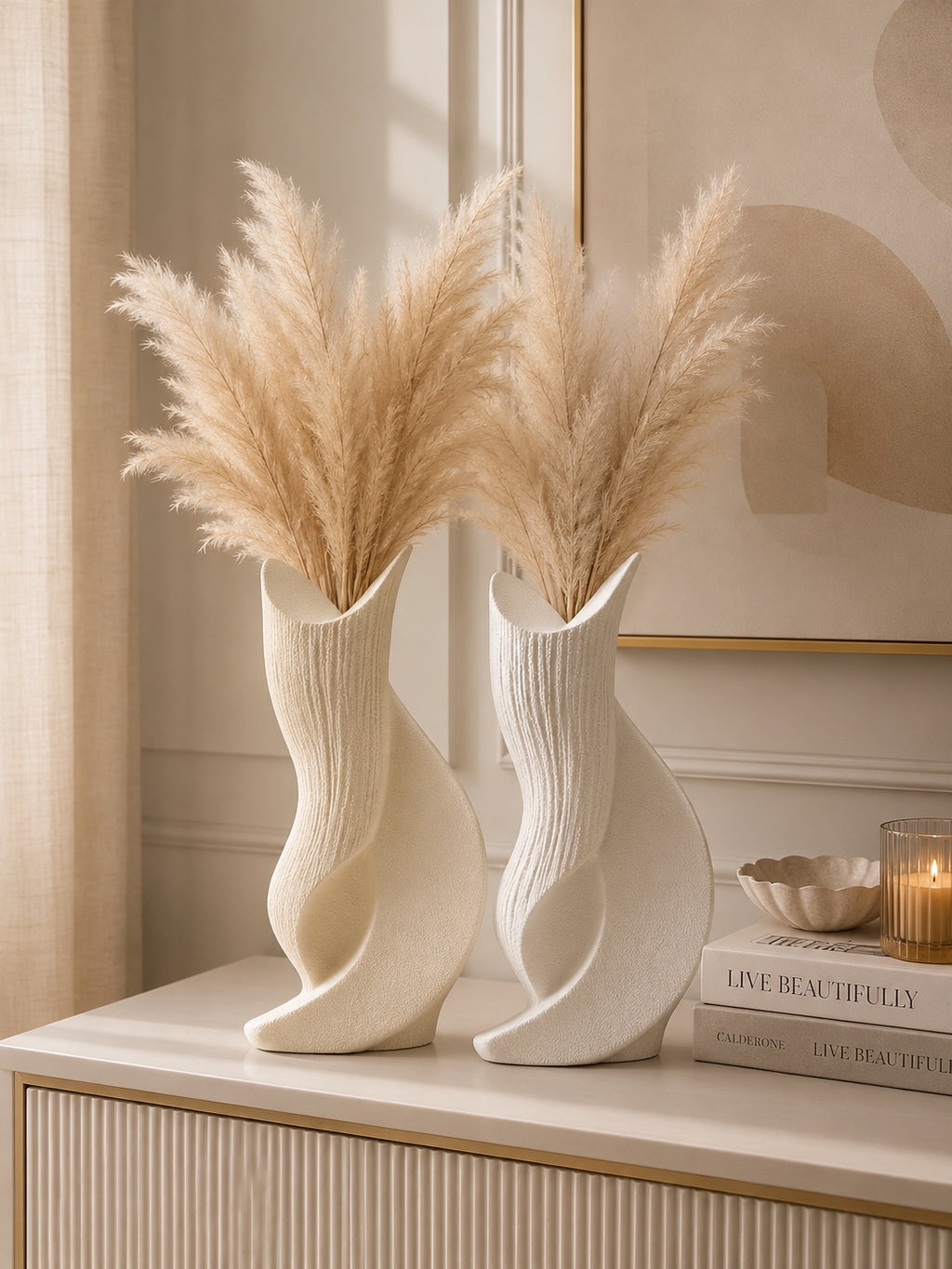 Modern Twisted Resin Vase | Abstract Decorative Flower Vase | Minimalist Home Décor