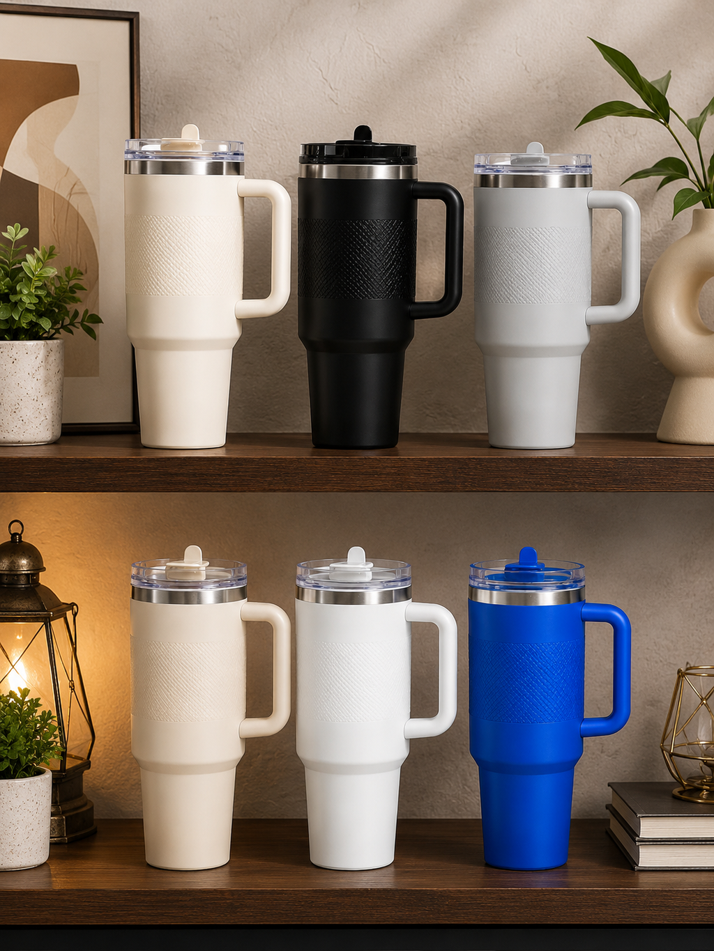 HydroFresh: Large Capacity Dual-Texture Insulated Tumbler with Handle