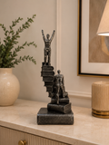 Success Ladder Thinker Sculpture | Modern Abstract Book Stack Resin Showpiece | Inspirational Home & Office Décor
