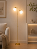 Modern Gold Double Globe Floor Lamp – Luxury Metal Standing Lamp for Living Room & Bedroom