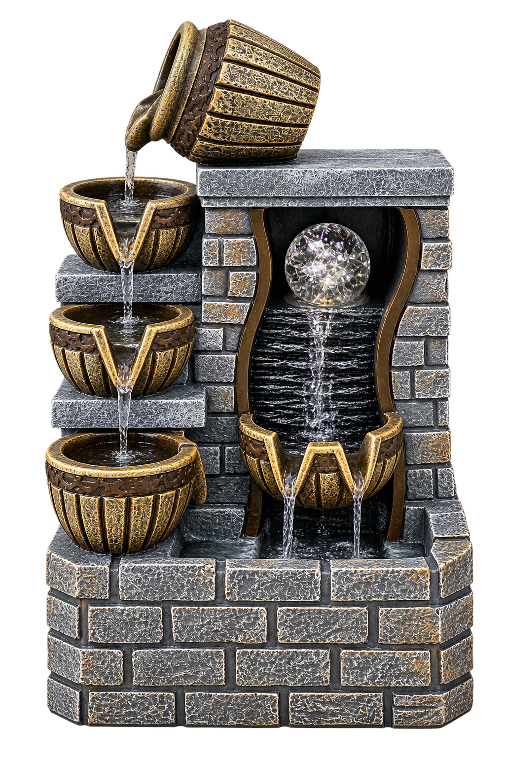 Luxury Vintage Waterfall Pot Cascading Tabletop Fountain