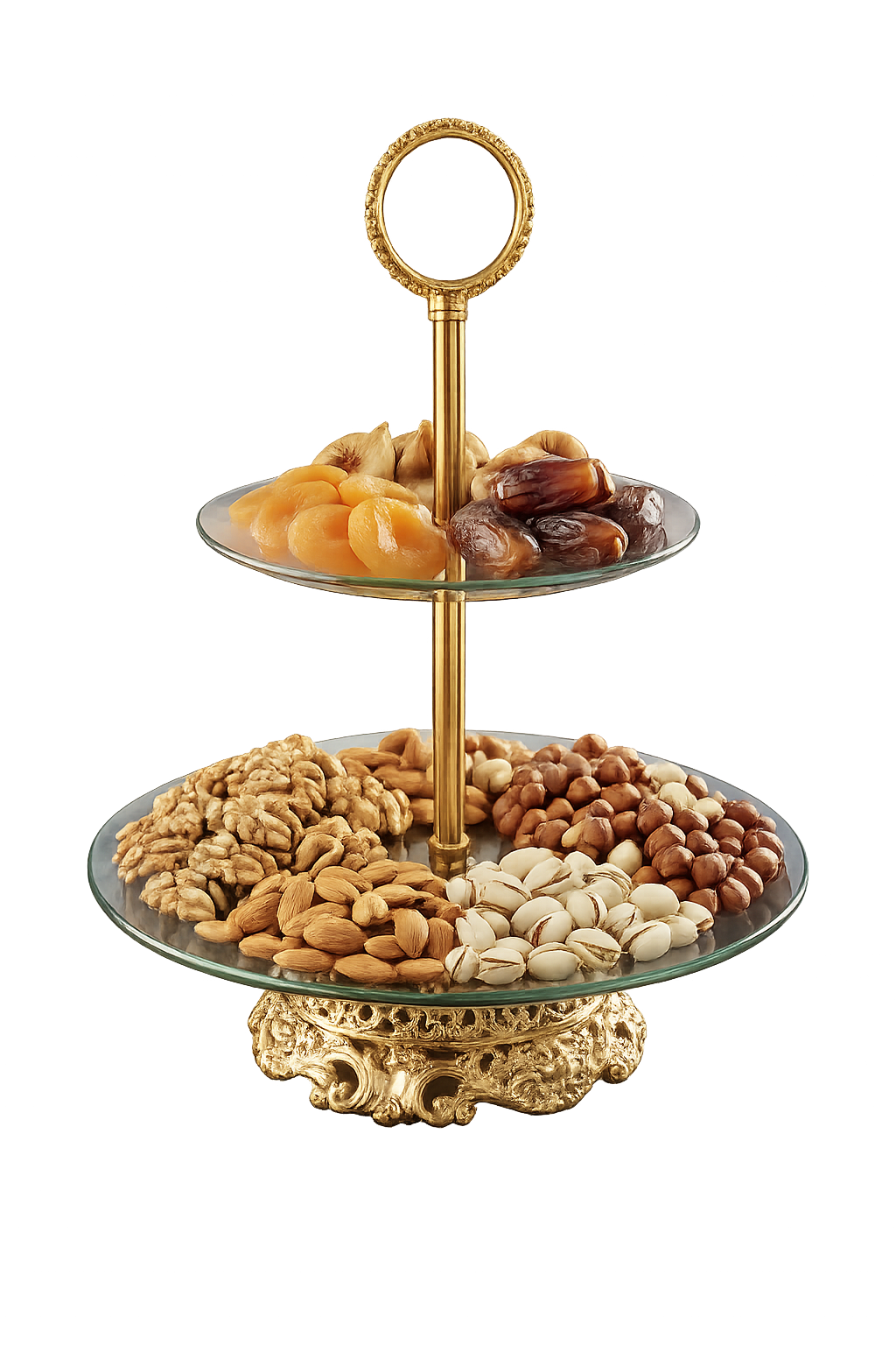 Elegant Ceramic and Metal Decorative Serving Tray | Luxury Organizer for Living Room & Vanity