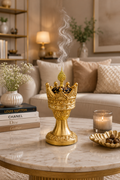 Luxury Crown Bakhoor Burner | Gold Resin Incense Burner | Decorative Arabian Bukhoor Holder | Home Fragrance Decor
