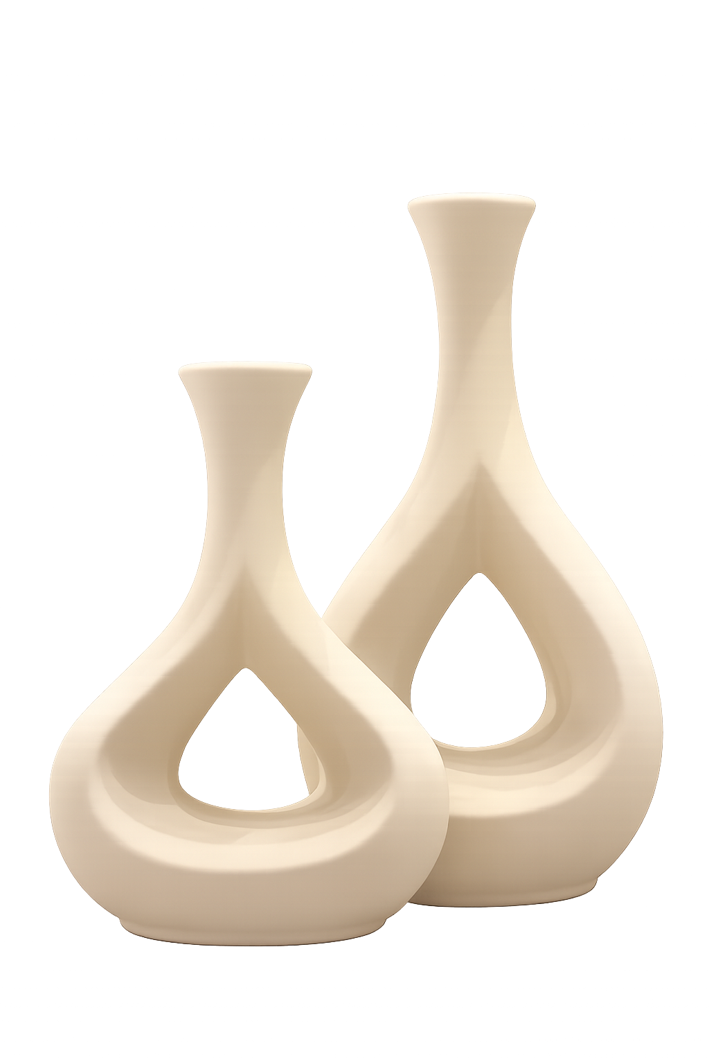 Modern Hollow Ceramic Vase Set – 2 Piece Minimalist Decorative Flower Vase for Home Décor