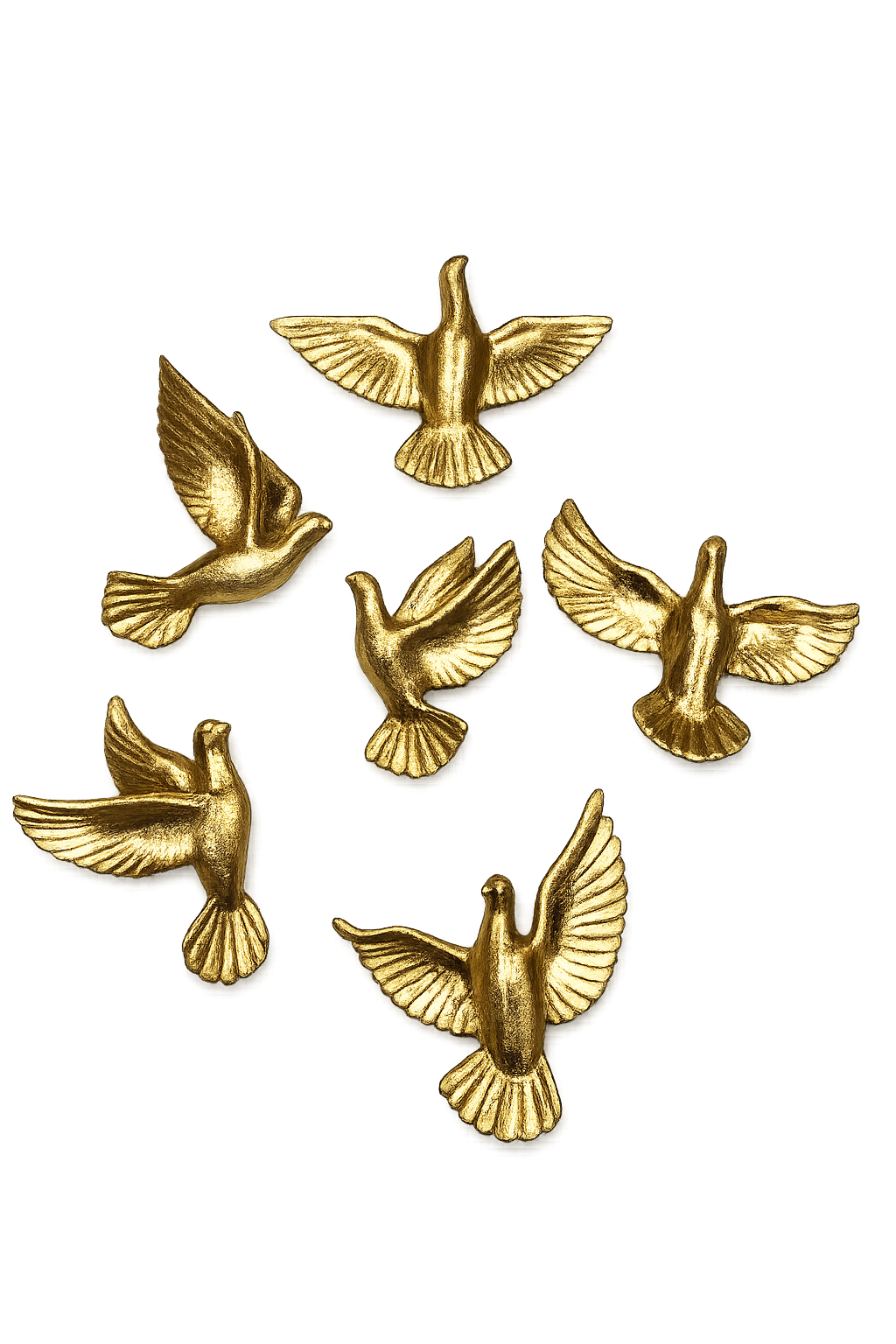 Luxury Golden Flying Birds Wall Décor Set (6 Pieces)
