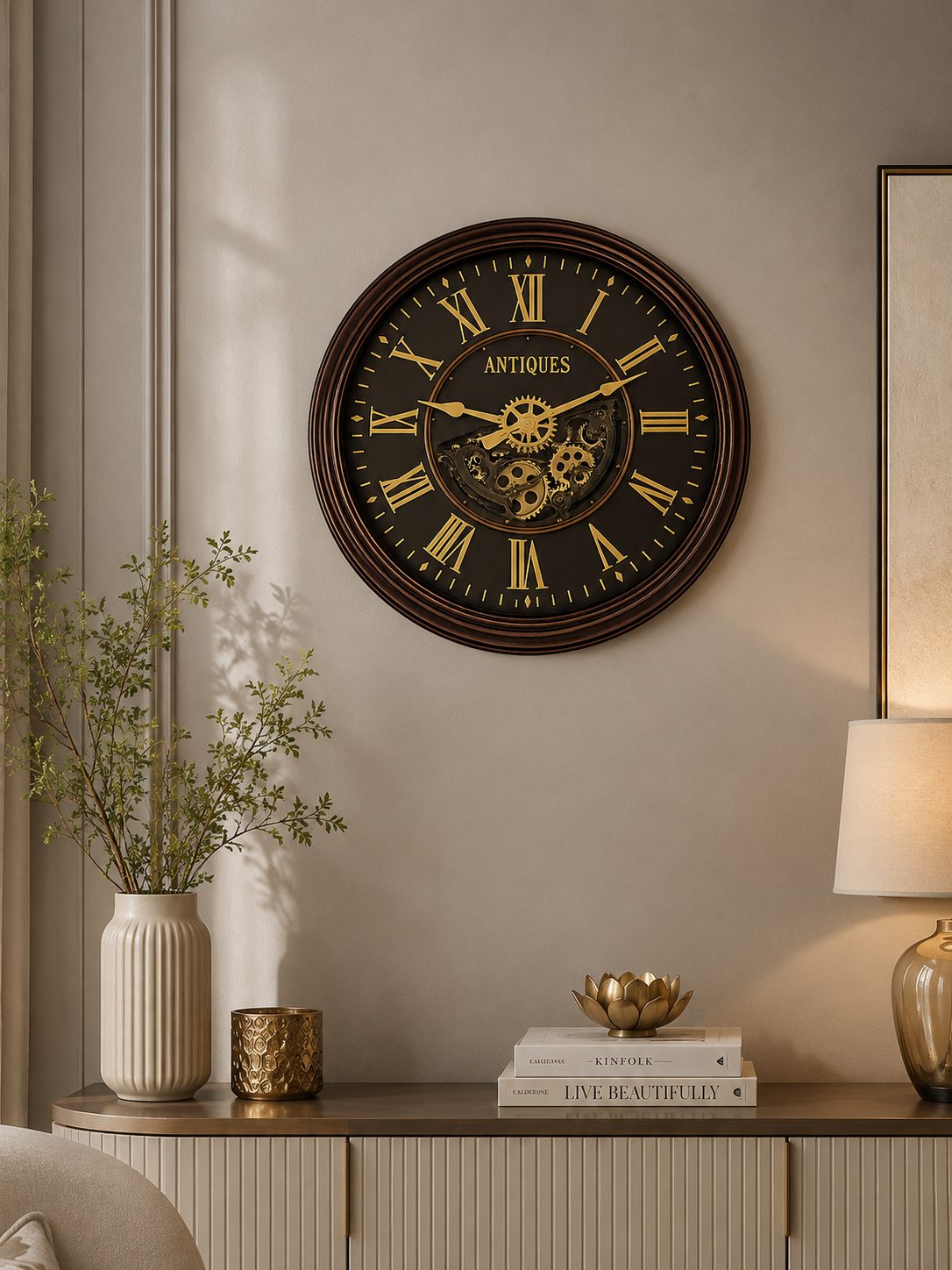 Luxury Vintage Roman Wall Clock | Antique Decorative Wall Clock | Classic Silent Home & Office Wall Décor