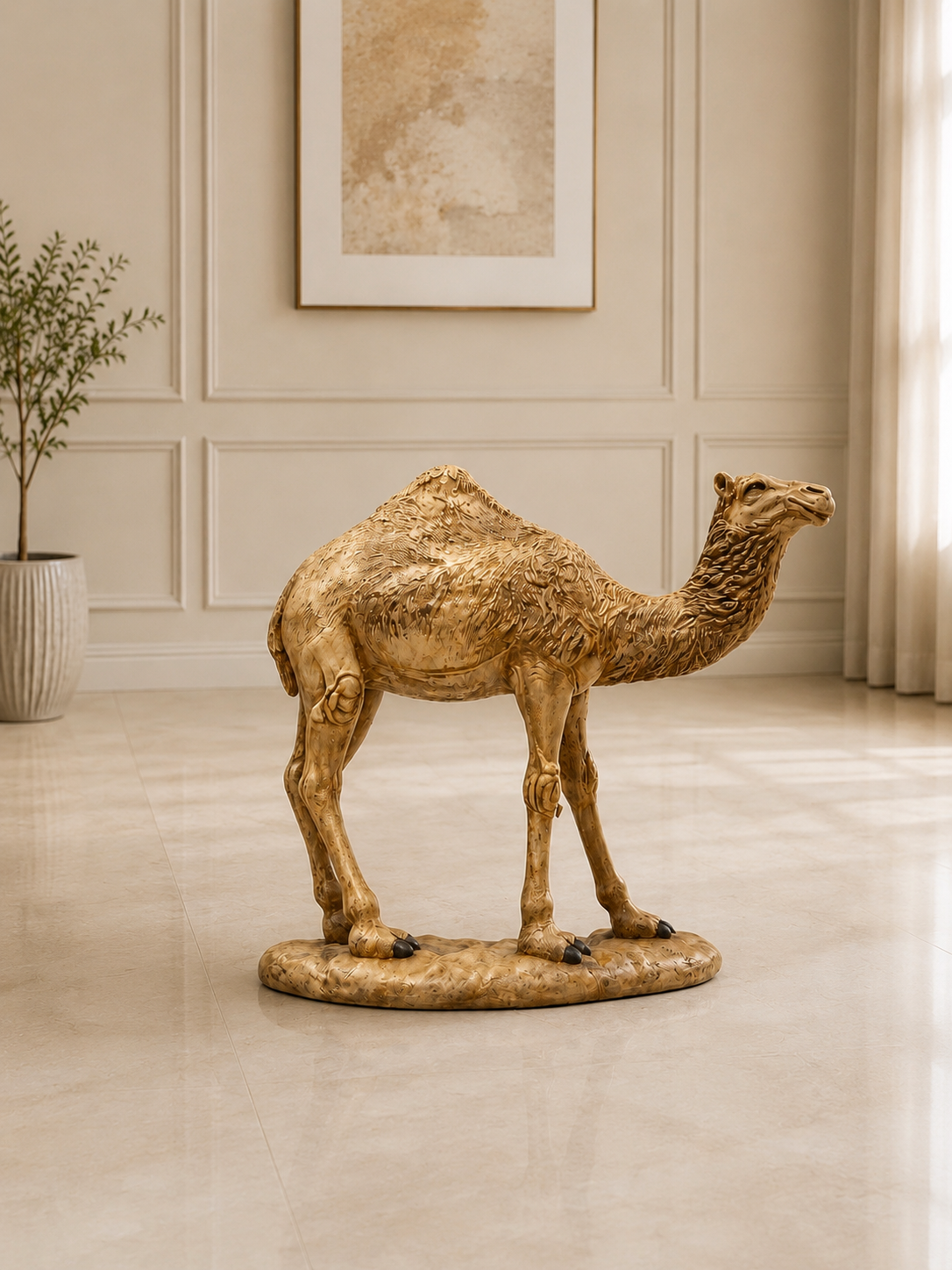 Luxury Desert Camel Resin Showpiece – Modern Animal Sculpture for Home & Office Décor