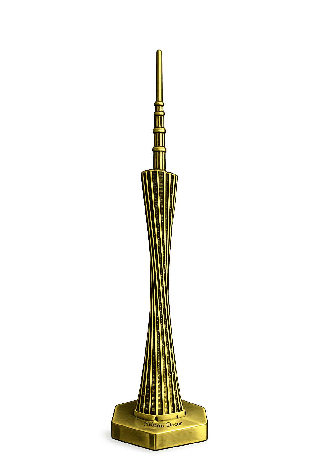 Modern Metal Tower Sculpture | Gold Architectural Table Décor | Luxury Home Accent